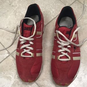 Men’s red diesel shoes